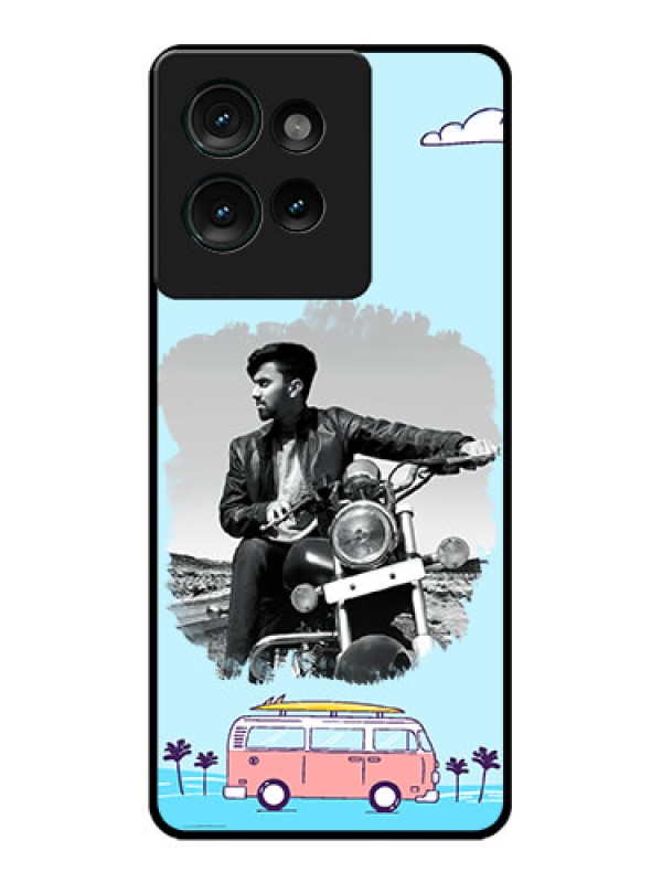 Custom Motorola Edge 50 Custom Glass Phone CaseTravel and Adventure Design