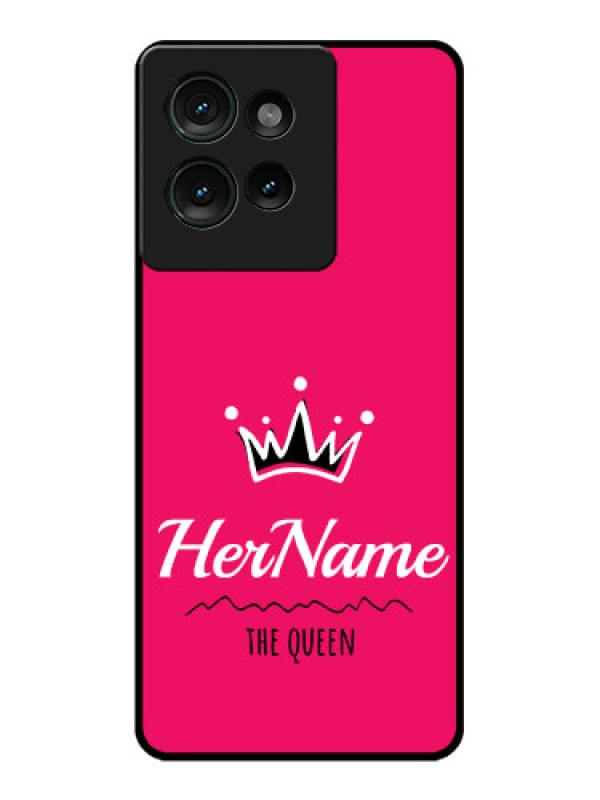 Custom Motorola Edge 50 Custom Glass Phone CaseQueen With Name Design