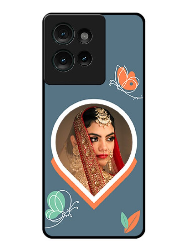 Custom Motorola Edge 50 Custom Glass Phone CaseDroplet Butterflies Design