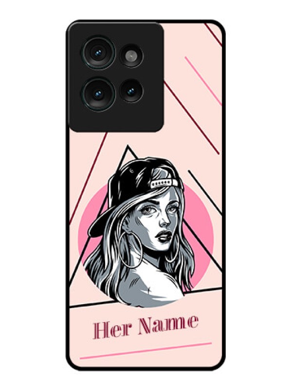 Custom Motorola Edge 50 Custom Glass Phone CaseRockstar Girl Design