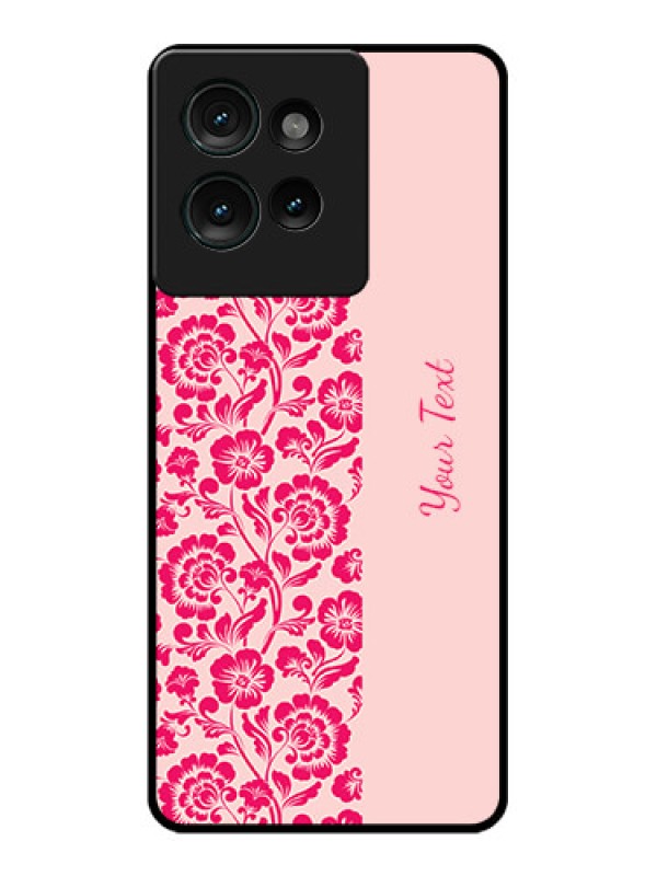 Custom Motorola Edge 50 Custom Glass Phone CaseAttractive Floral Pattern Design
