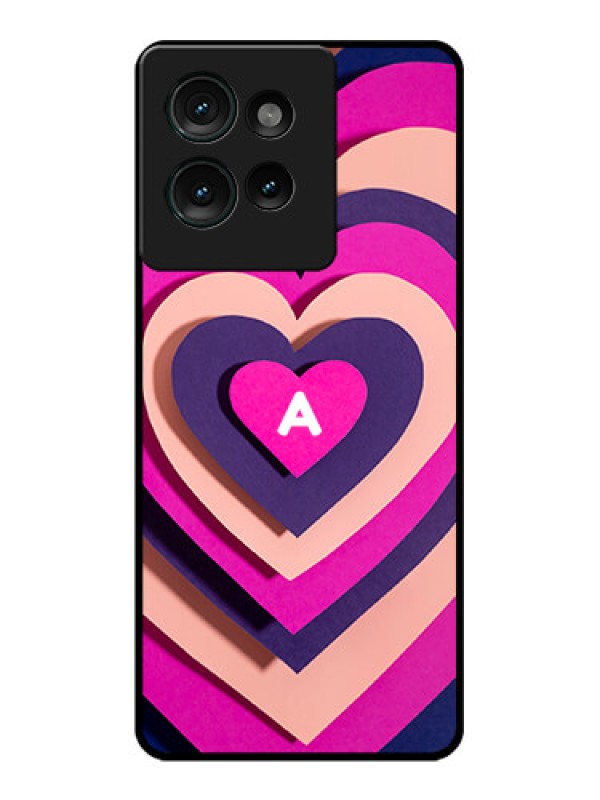 Custom Motorola Edge 50 Custom Glass Phone CaseCute Heart Pattern Design