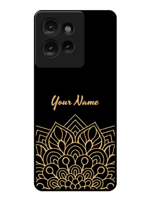 Custom Motorola Edge 50 Custom Glass Phone CaseGolden Mandala Design