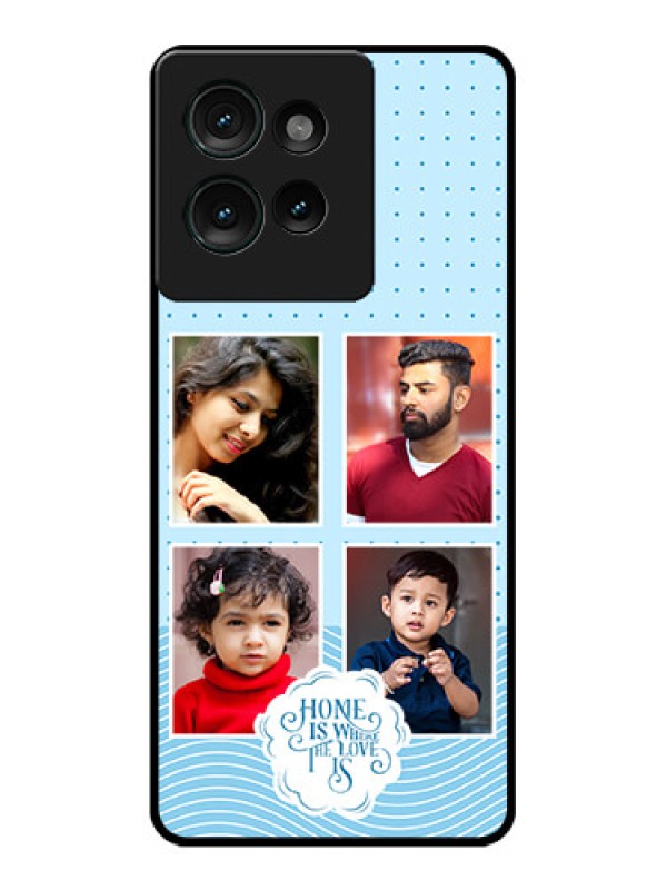 Custom Motorola Edge 50 Custom Glass Phone CaseCute Love Quote With 4 Pic Upload Design