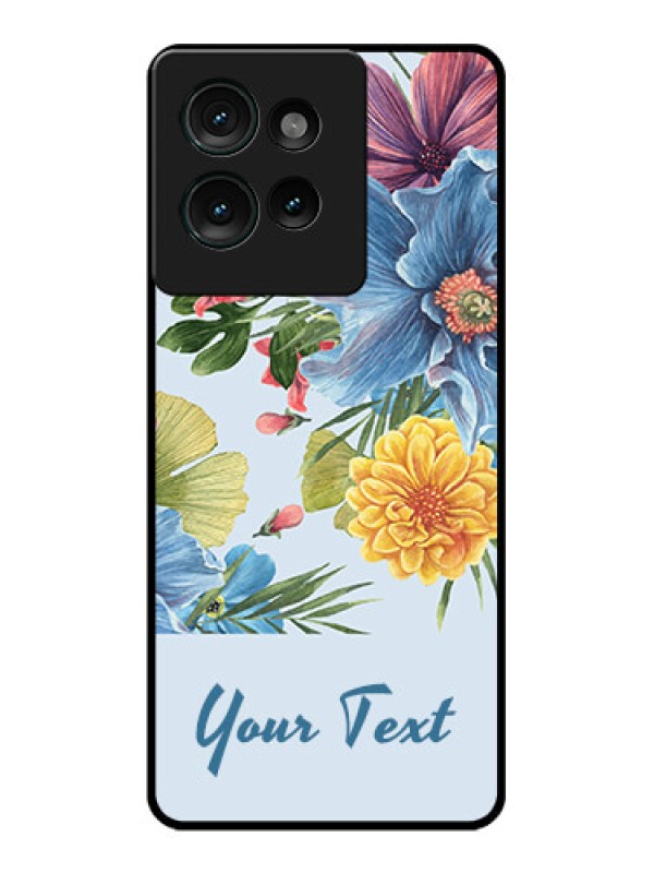 Custom Motorola Edge 50 Custom Glass Phone CaseStunning Watercolored Flowers Painting Design