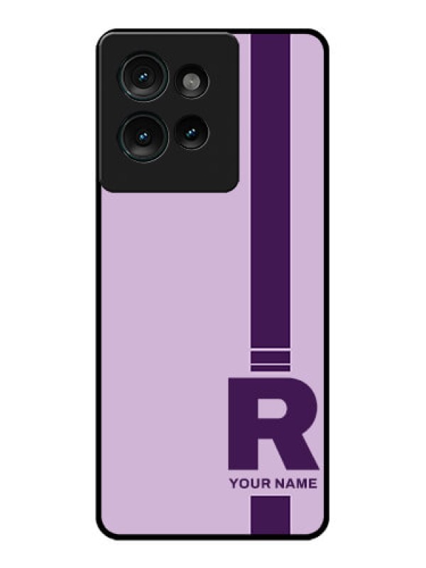 Custom Motorola Edge 50 Custom Glass Phone CaseSimple Dual Tone Stripe With Name Design
