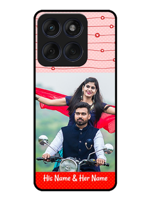 Custom Edge 60 Fusion Custom Glass Phone Case - Red Pattern Case Design