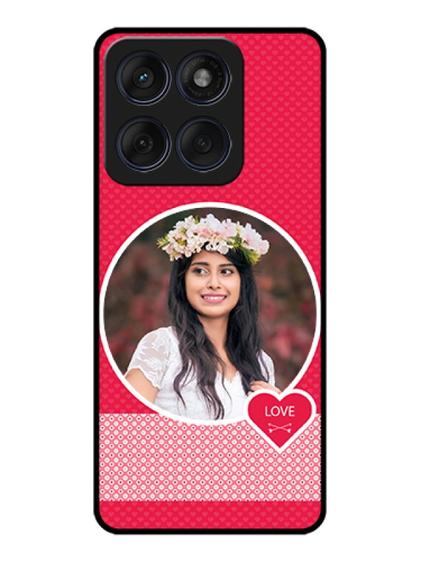 Custom Edge 60 Fusion Custom Glass Phone Case - Pink Color Pattern Design