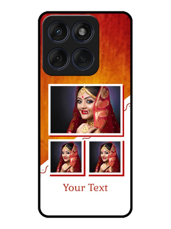 Custom Edge 60 Fusion Custom Glass Phone Case - Wedding Memories Design