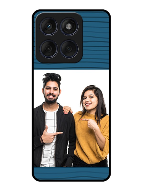 Custom Edge 60 Fusion Custom Glass Phone Case - Blue Pattern Cover Design