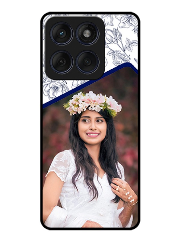 Custom Edge 60 Fusion Custom Glass Phone Case - Classy Floral Design