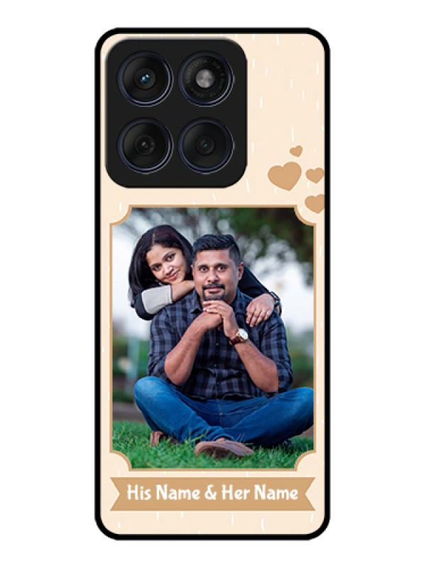Custom Edge 60 Fusion Custom Glass Phone Case - With Confetti Love Design