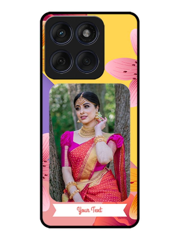 Custom Edge 60 Fusion Custom Glass Phone Case - 3 Image With Vintage Floral Design