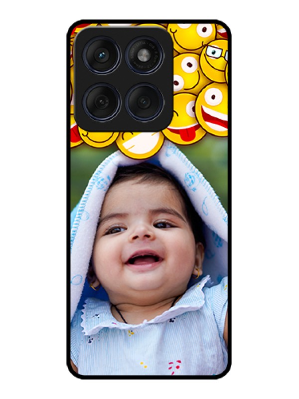Custom Edge 60 Fusion Custom Glass Phone Case - With Smiley Emoji Design