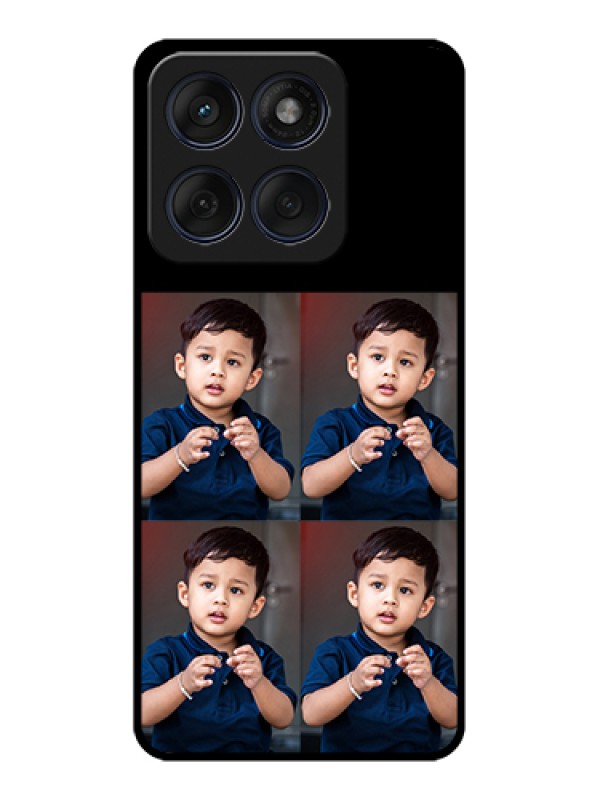 Custom Edge 60 Fusion Custom Glass Phone Case - 4 Image Holder Design