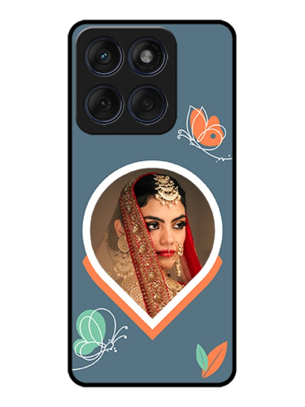 Custom Edge 60 Fusion Custom Glass Phone Case - Droplet Butterflies Design