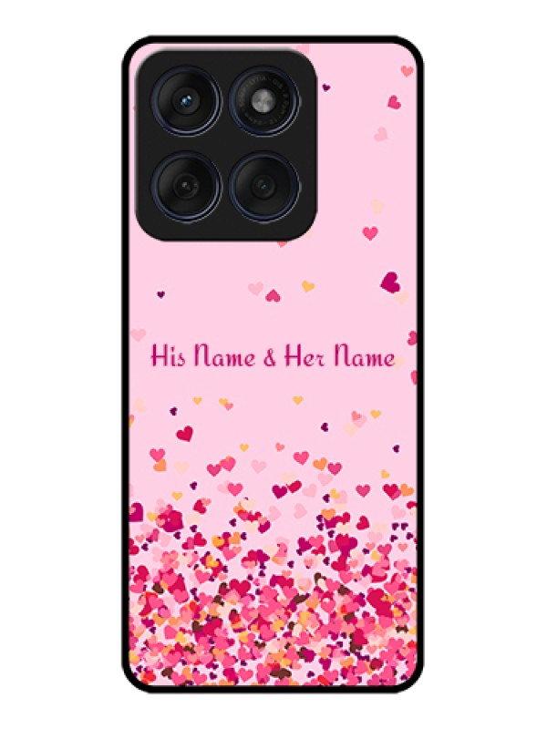 Custom Edge 60 Fusion Custom Glass Phone Case - Floating Hearts Design