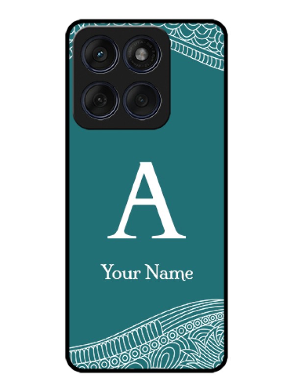 Custom Edge 60 Fusion Custom Glass Phone Case - Line Art Pattern With Custom Name Design
