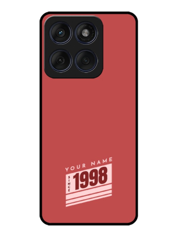 Custom Edge 60 Fusion Custom Glass Phone Case - Red Custom Year Of Birth Design