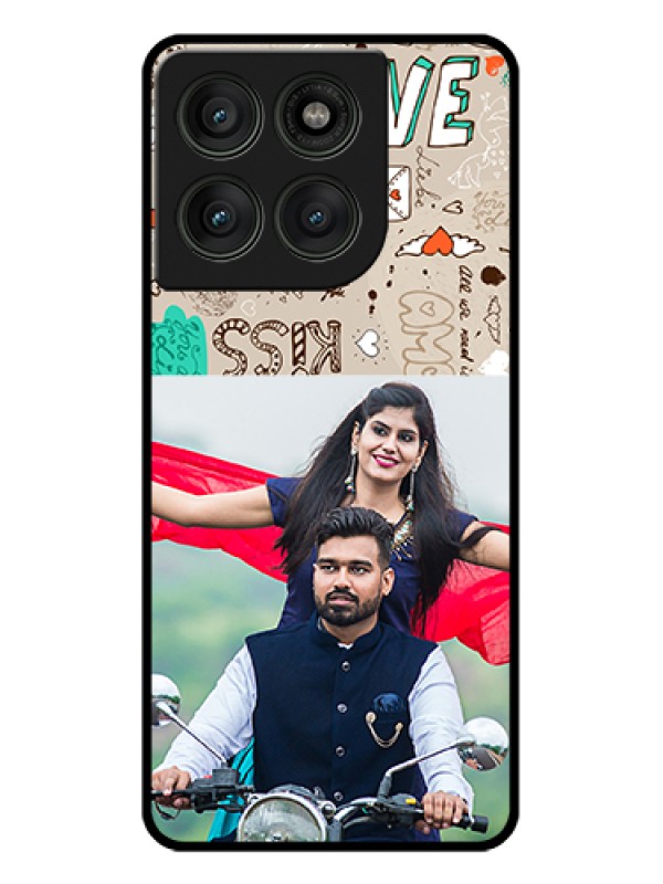 Custom Motorola Edge 60 Pro 5G Custom Glass Phone Case - Love Doodle Pattern