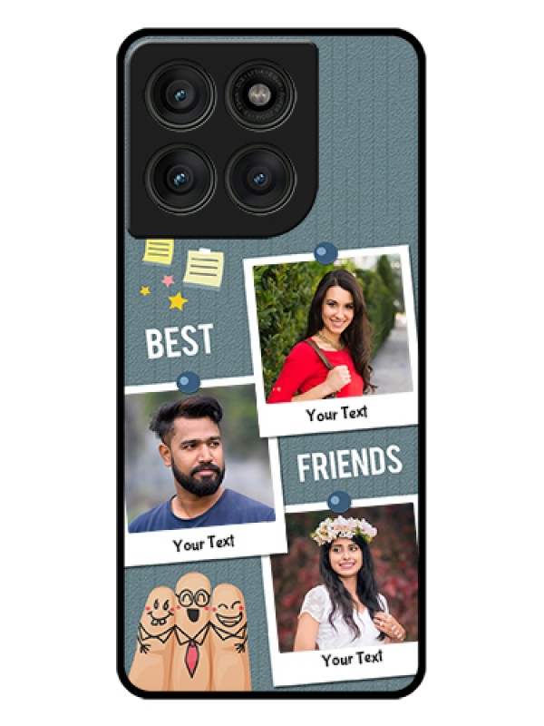Custom Motorola Edge 60 Pro 5G Custom Glass Phone Case - Sticky Frames And Friendship Design