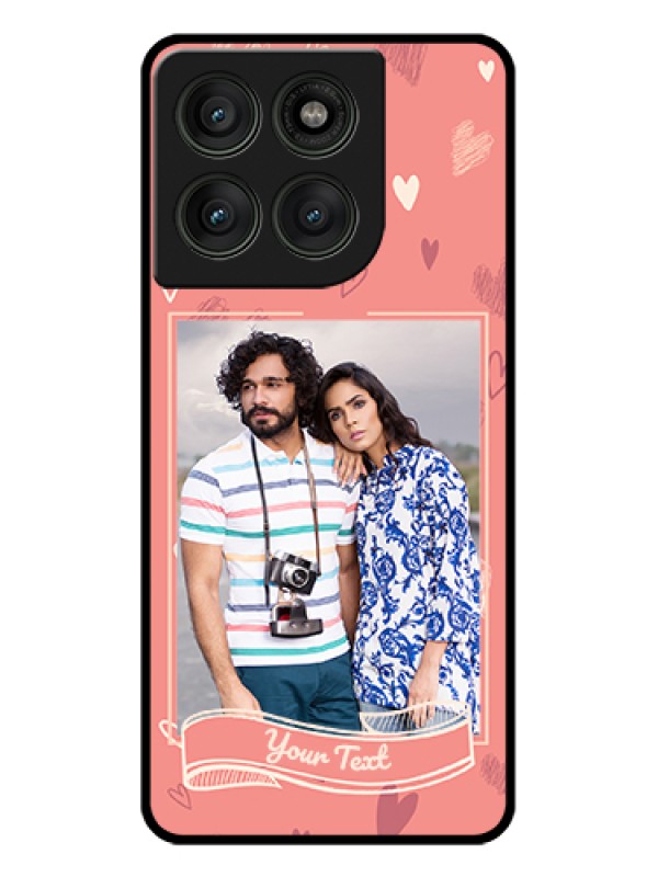 Custom Motorola Edge 60 Pro 5G Custom Glass Phone Case - Love Doodle Art Design