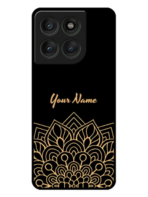 Custom Motorola Edge 60 Pro 5G Custom Glass Phone Case - Golden Mandala Design