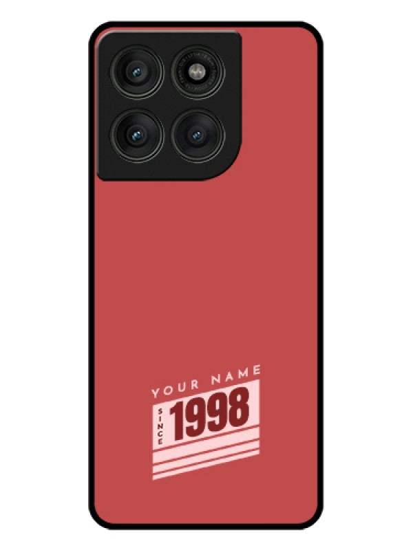 Custom Motorola Edge 60 Pro 5G Custom Glass Phone Case - Red Custom Year Of Birth Design