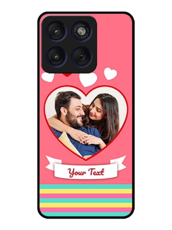 Custom Motorola Edge 70 5G Custom Glass Phone Case - Love Shapes Doodle Design