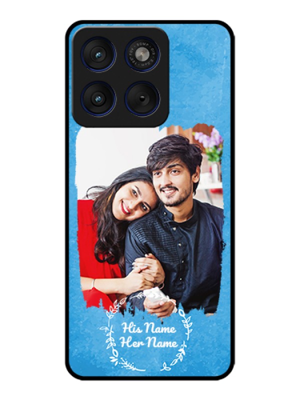 Custom Motorola Edge 70 5G Custom Glass Phone Case - Blue Color Vintage Design