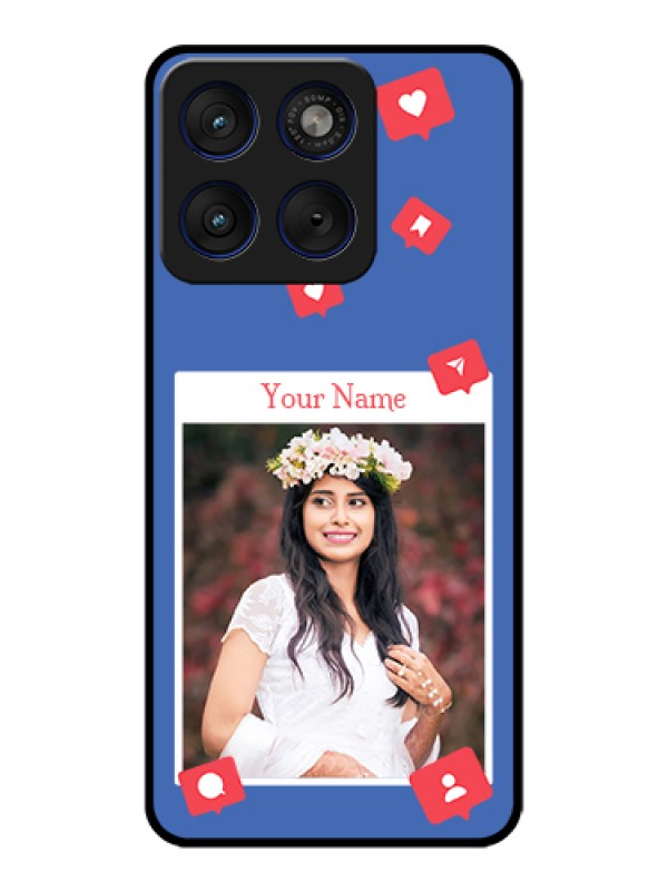 Custom Motorola Edge 70 5G Custom Glass Phone Case - Like Share And Comment Design