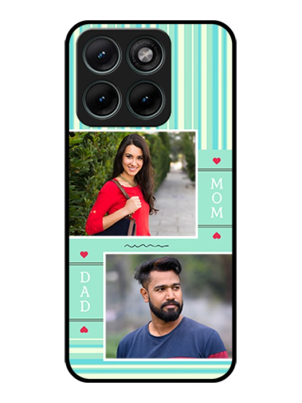 Custom Motorola Edge 70 Fusion Custom Glass Phone Case - Mom & Dad Pic Design