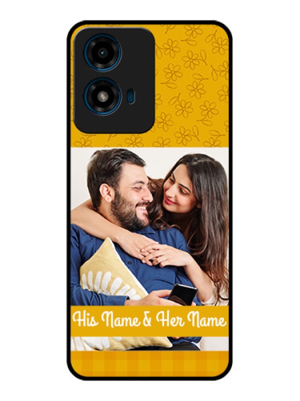 Custom Motorola G04 Custom Glass Phone CaseYellow Floral Design