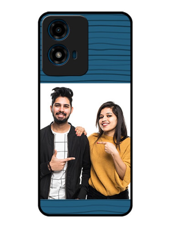Custom Motorola G04 Custom Glass Phone CaseBlue Pattern Cover Design