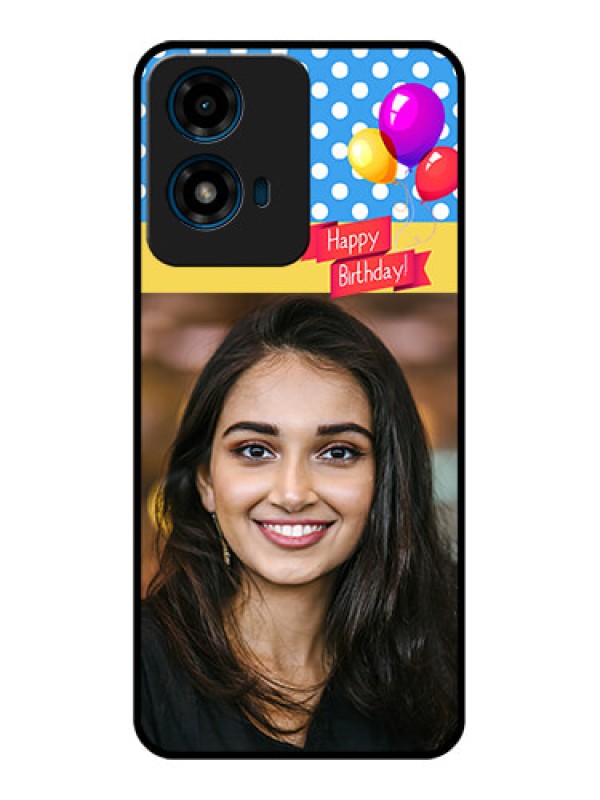 Custom Motorola G04 Custom Glass Phone CaseHappy Birthday Design
