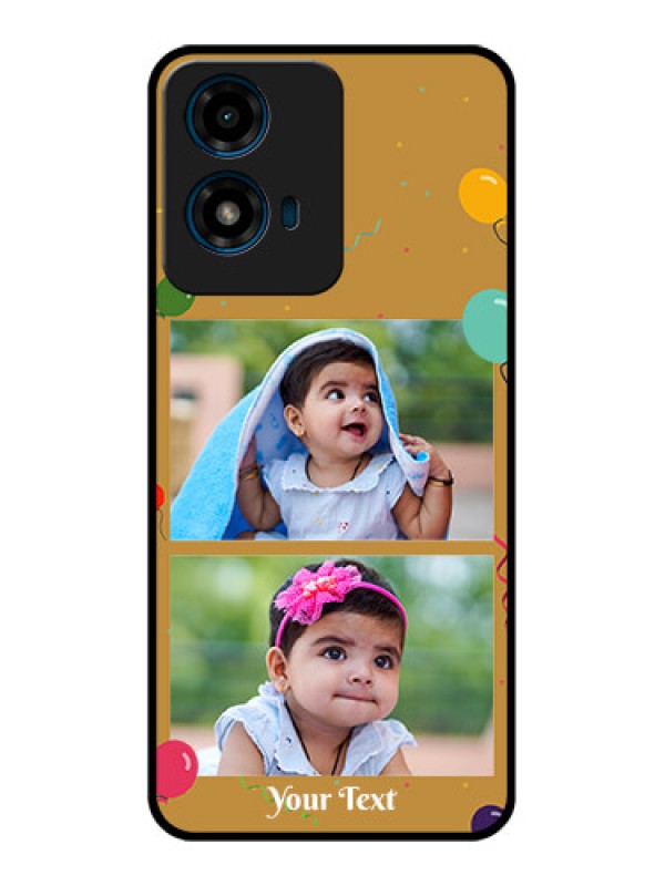 Custom Motorola G04 Custom Glass Phone CaseImage Holder With Birthday Celebrations Design