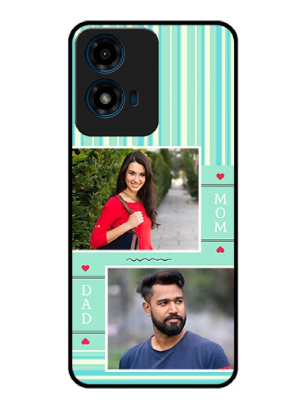 Custom Motorola G04 Custom Glass Phone CaseMom and Dad Pic Design