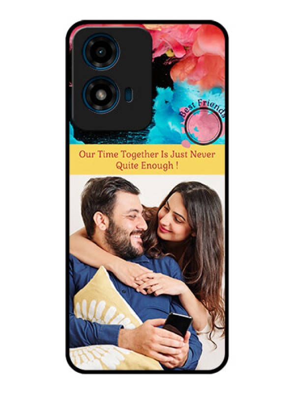 Custom Motorola G04 Custom Glass Phone CaseQuote With Acrylic Painting Design