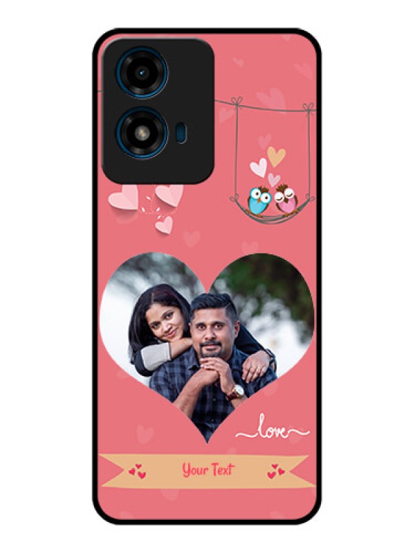 Custom Motorola G04 Custom Glass Phone CasePeach Color Love Design