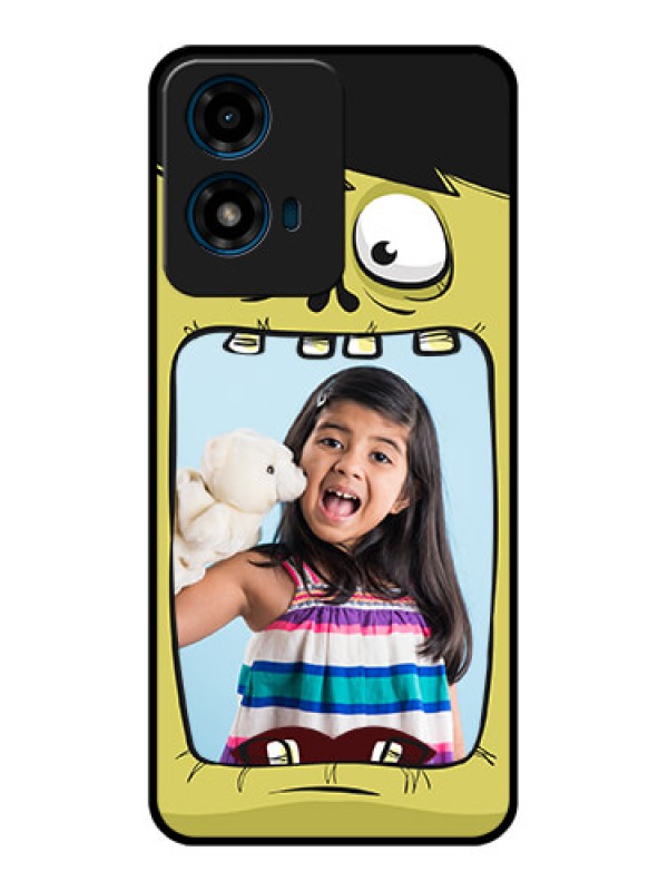 Custom Motorola G04 Custom Glass Phone CaseCartoon Monster Back Case Design