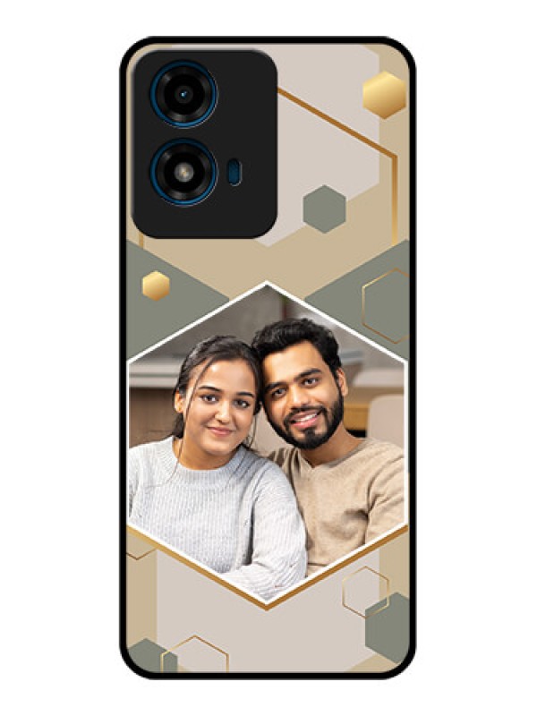 Custom Motorola G04 Custom Glass Phone CaseStylish Hexagon Pattern Design