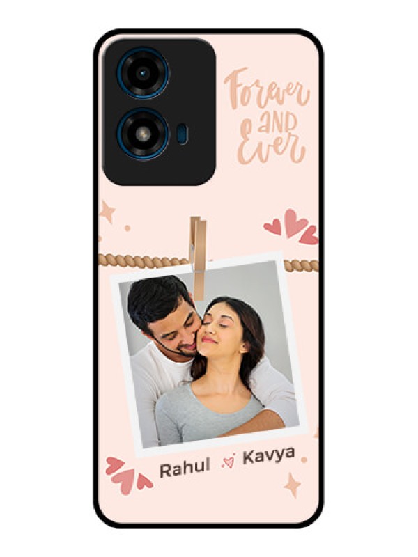Custom Motorola G04 Custom Glass Phone CaseForever And Ever Love Design