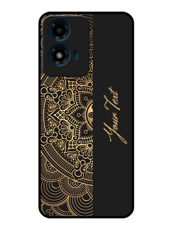 Custom Motorola G04 Custom Glass Phone CaseMandala Art With Custom Text Design