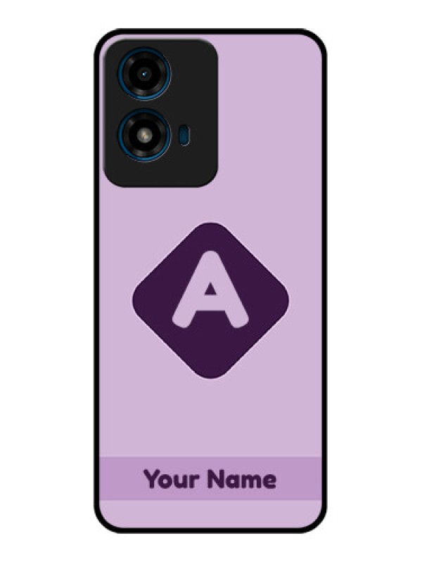 Custom Motorola G04 Custom Glass Phone CaseCustom Letter In Curved Badge Design