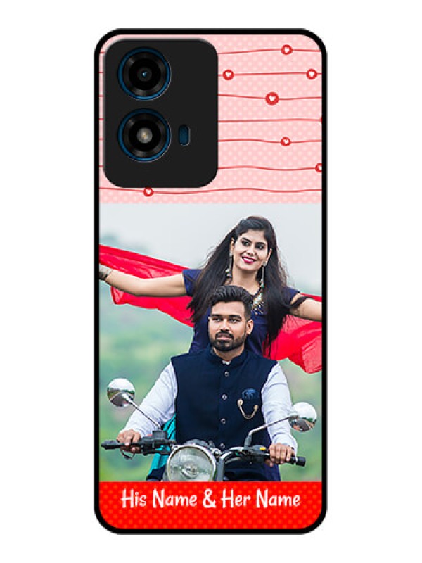 Custom Motorola G04S Custom Glass Phone CaseRed Pattern Case Design