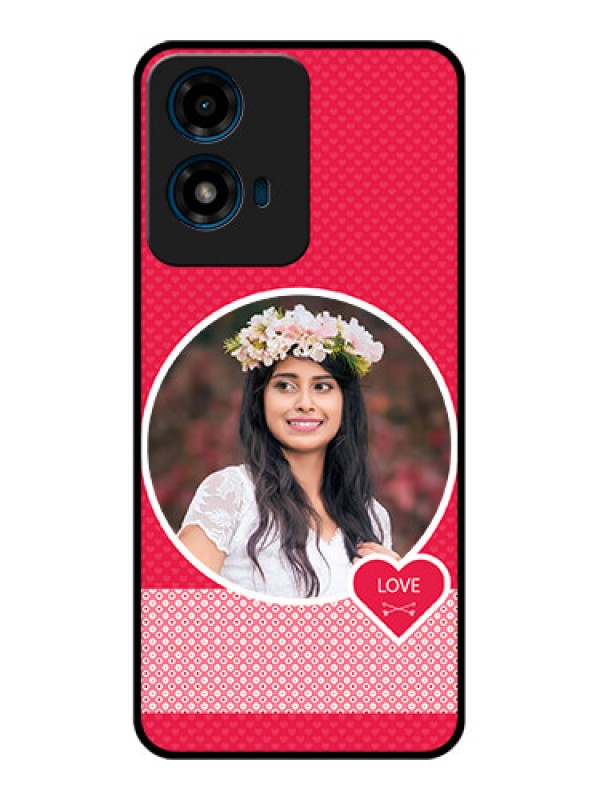 Custom Motorola G04S Custom Glass Phone CasePink Color Pattern Design