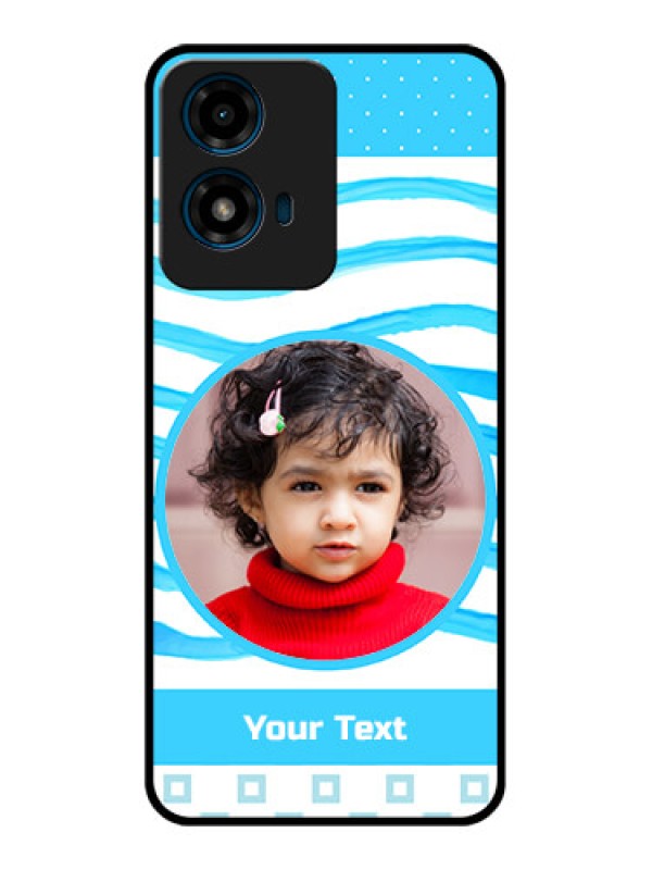 Custom Motorola G04S Custom Glass Phone CaseSimple Blue Case Design