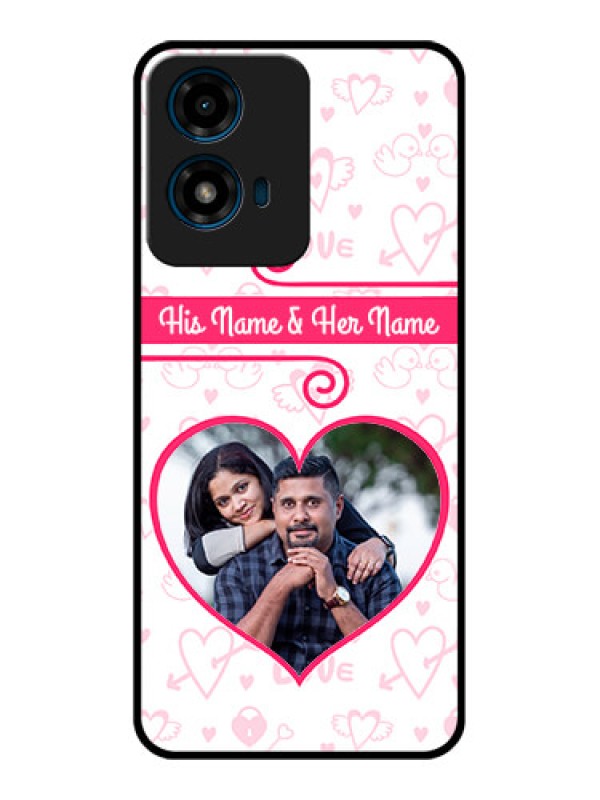 Custom Motorola G04S Custom Glass Phone CaseHeart Shape Love Design