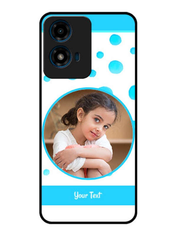 Custom Motorola G04S Custom Glass Phone CaseBlue Bubbles Pattern Design