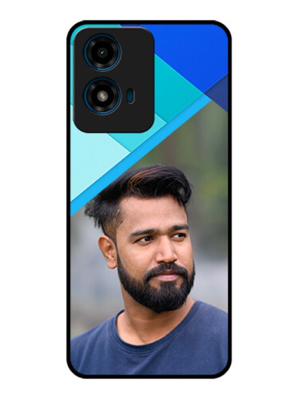 Custom Motorola G04S Custom Glass Phone CaseBlue Pattern Design